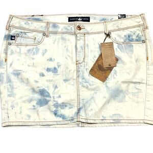 Torrid Denim Mini Skirt 22 Source of Wisdom Bleach Dyed